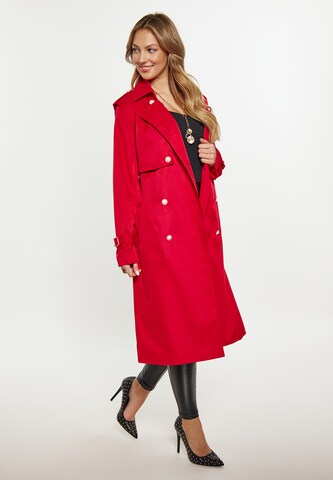 faina Between-Seasons Coat in Red