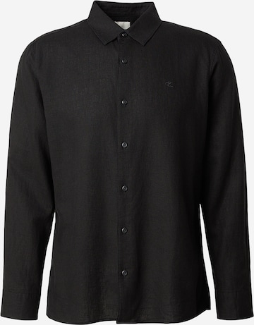 Calvin KleinRegular Fit Košulja - crna boja: prednji dio