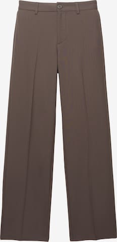 Pantaloni con piega frontale di Pull&Bear in marrone: frontale