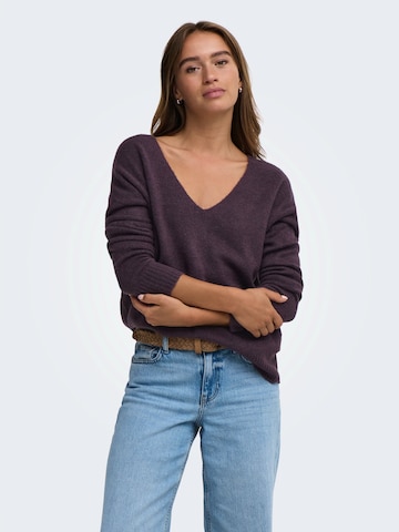 JDY Sweater 'JDYELANORA' in Purple: front
