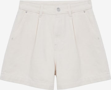 MANGO Regular Plissert bukse 'Shorts regina' i hvit: forside