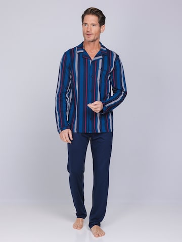 Pastunette Pyjama lang 'Northern Nights' in Blauw: voorkant