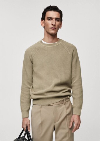 MANGO MAN Sweater 'Essentials' in Green