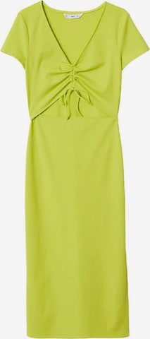 MANGO Knitted dress in Green: front