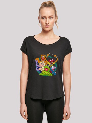 F4NT4STIC Shirt 'Disney The Muppets Group Circle' in Zwart: voorkant
