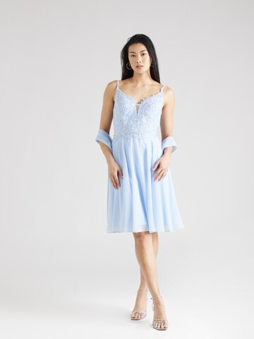 mascara Cocktail Dress in Blue: front