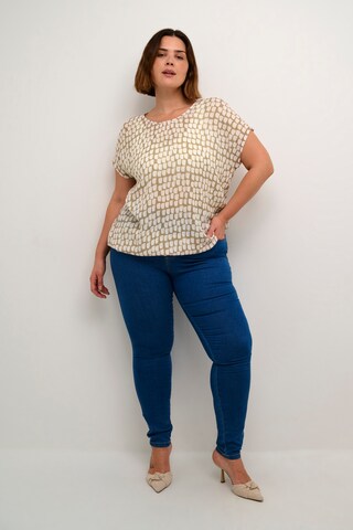 KAFFE CURVE Bluse 'Lokana' i beige