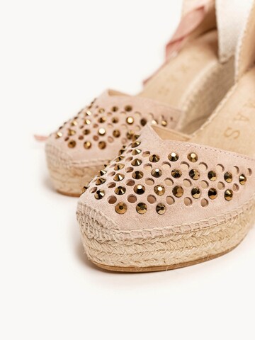 Alhamas Slingpumps 'Alpargata Cuña 10 cm' in Roze
