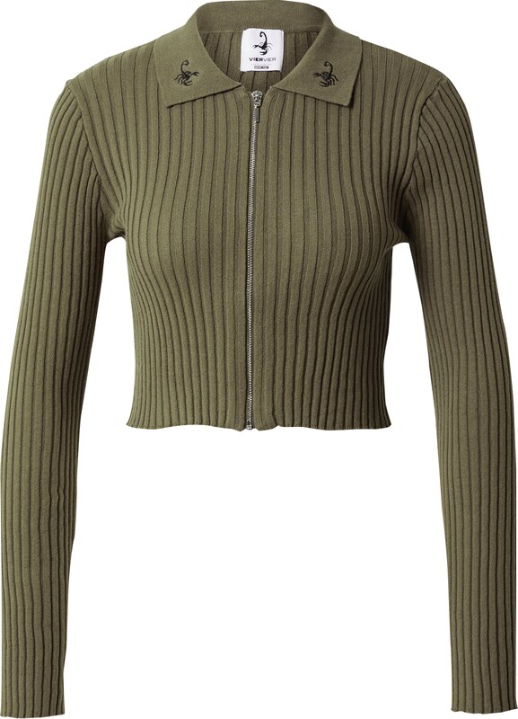 VIERVIER Cardigan 'Ashley' in Khaki VIERVIER Cardigan 'Ashley' in Khaki