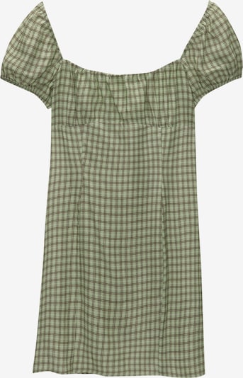 Pull&Bear Šaty - tmavě hnědá / zelená / barva bílé vlny, Produkt