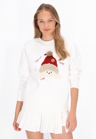 Sweat-shirt 'Pop' MYMO en blanc : devant