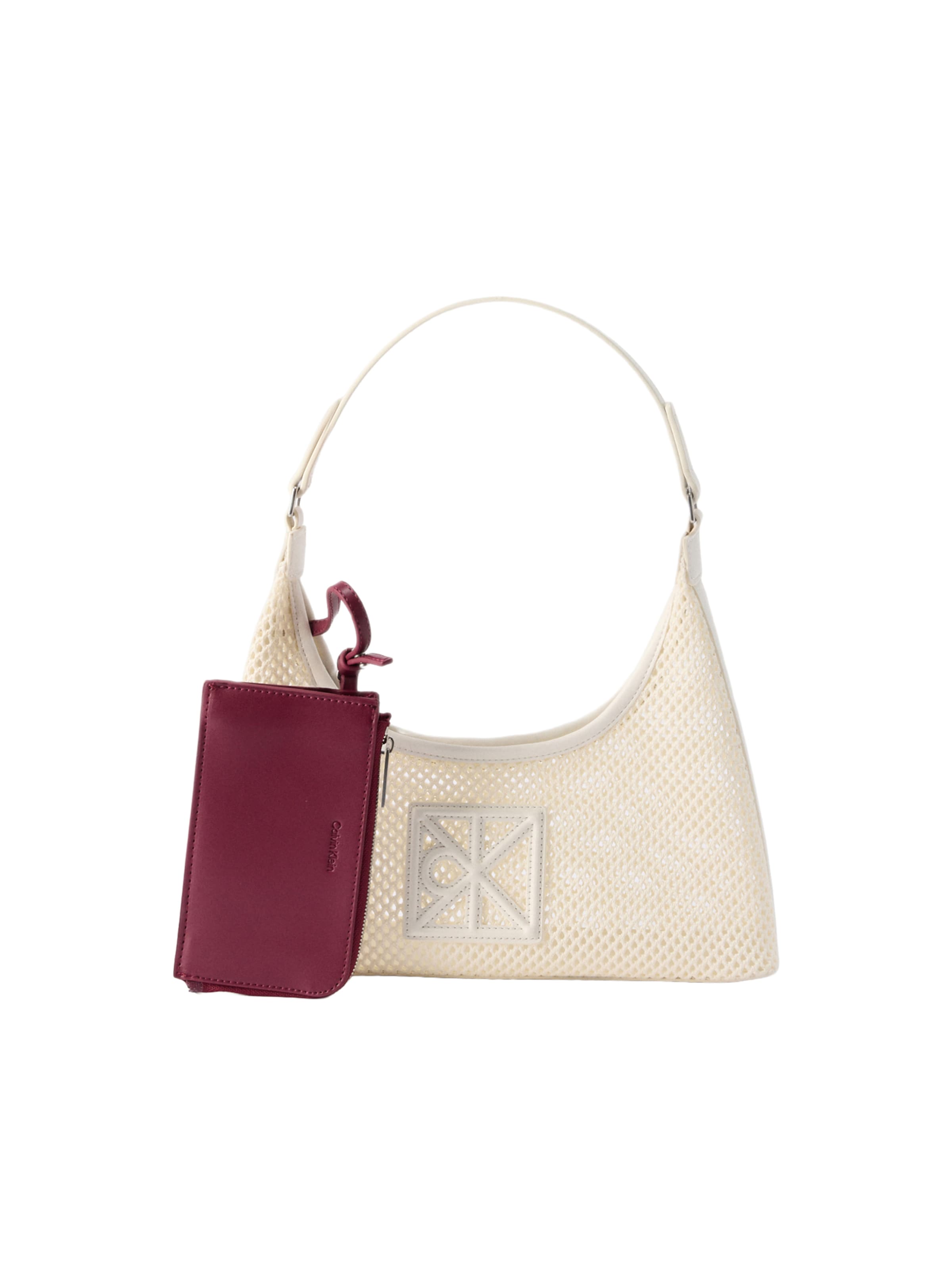 Calvin Klein - Bolso de hombro 'EMBLEM' en blanco: frente