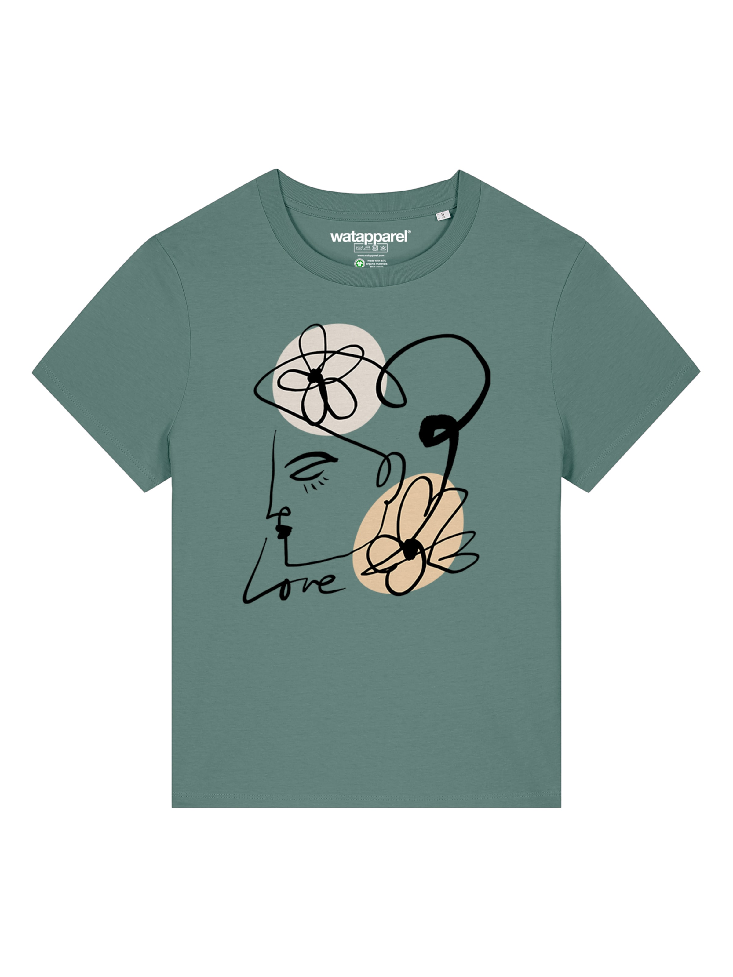 T-shirt 'Self Love' Watapparel en vert : devant