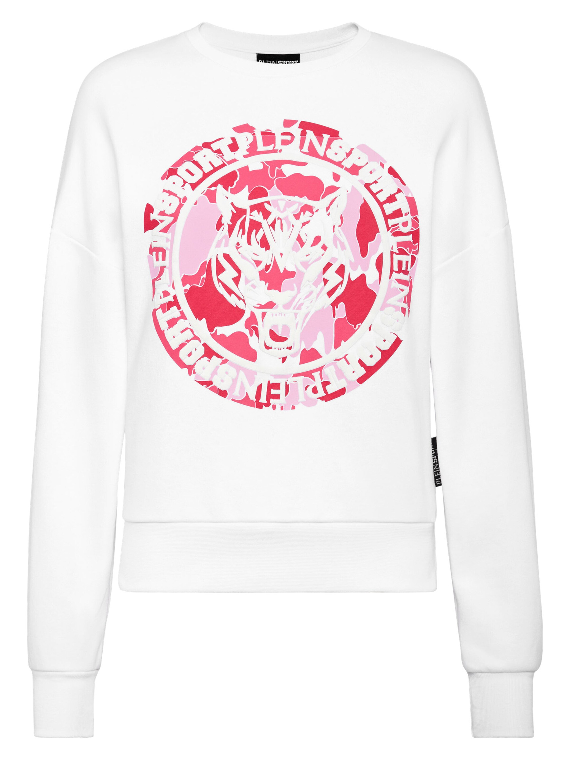 Plein Sport Sweatshirt 'Carbon Tiger' em rosa / cor-de-rosa / branco, Vista do artigo