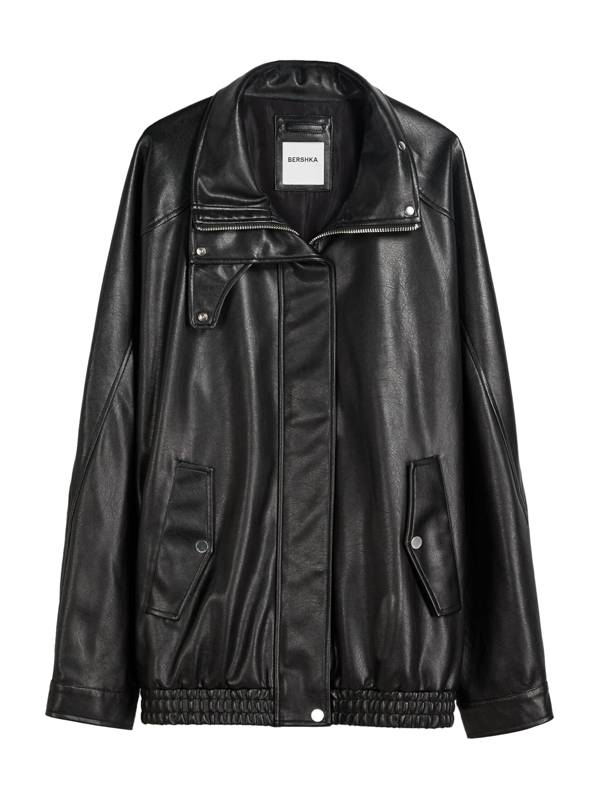 Bershka Overgangsjakke i sort: forside