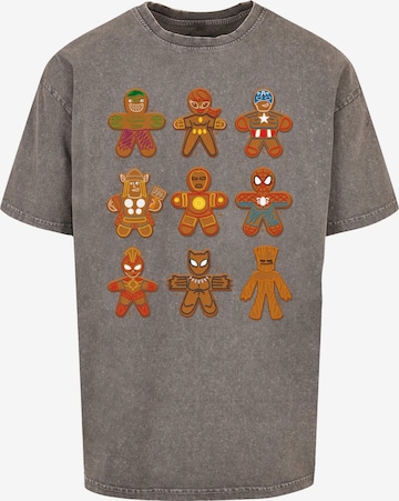 Maglietta 'Marvel Universe - Christmas Gingerbread Avengers' di ABSOLUTE CULT in grigio: frontale