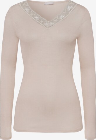 Hanro Longsleeve ' Woolen Lace ' in Pink: predná strana