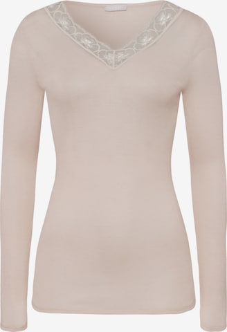 Hanro Undershirt ' Woolen Lace ' in Pink: front