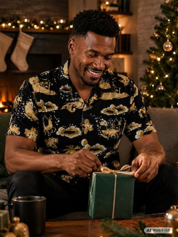 King Kameha Regular fit Overhemd 'Christmas Island' in Bruin