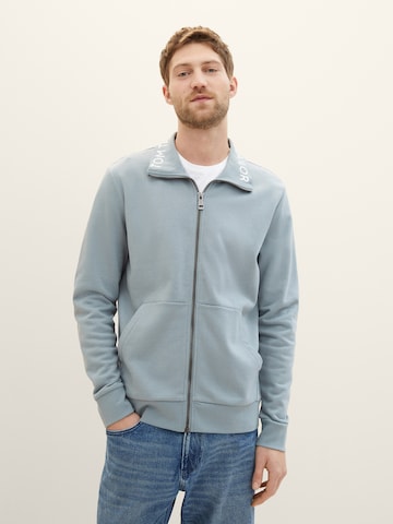 TOM TAILOR Zip-Up Hoodie in Blue: front