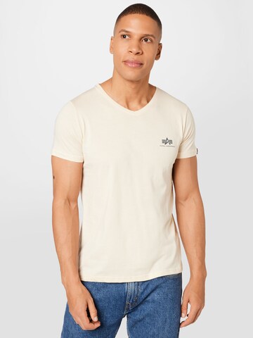 T-Shirt ALPHA INDUSTRIES en blanc : devant