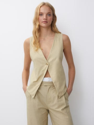 Pull&Bear Suit Vest in Yellow: front