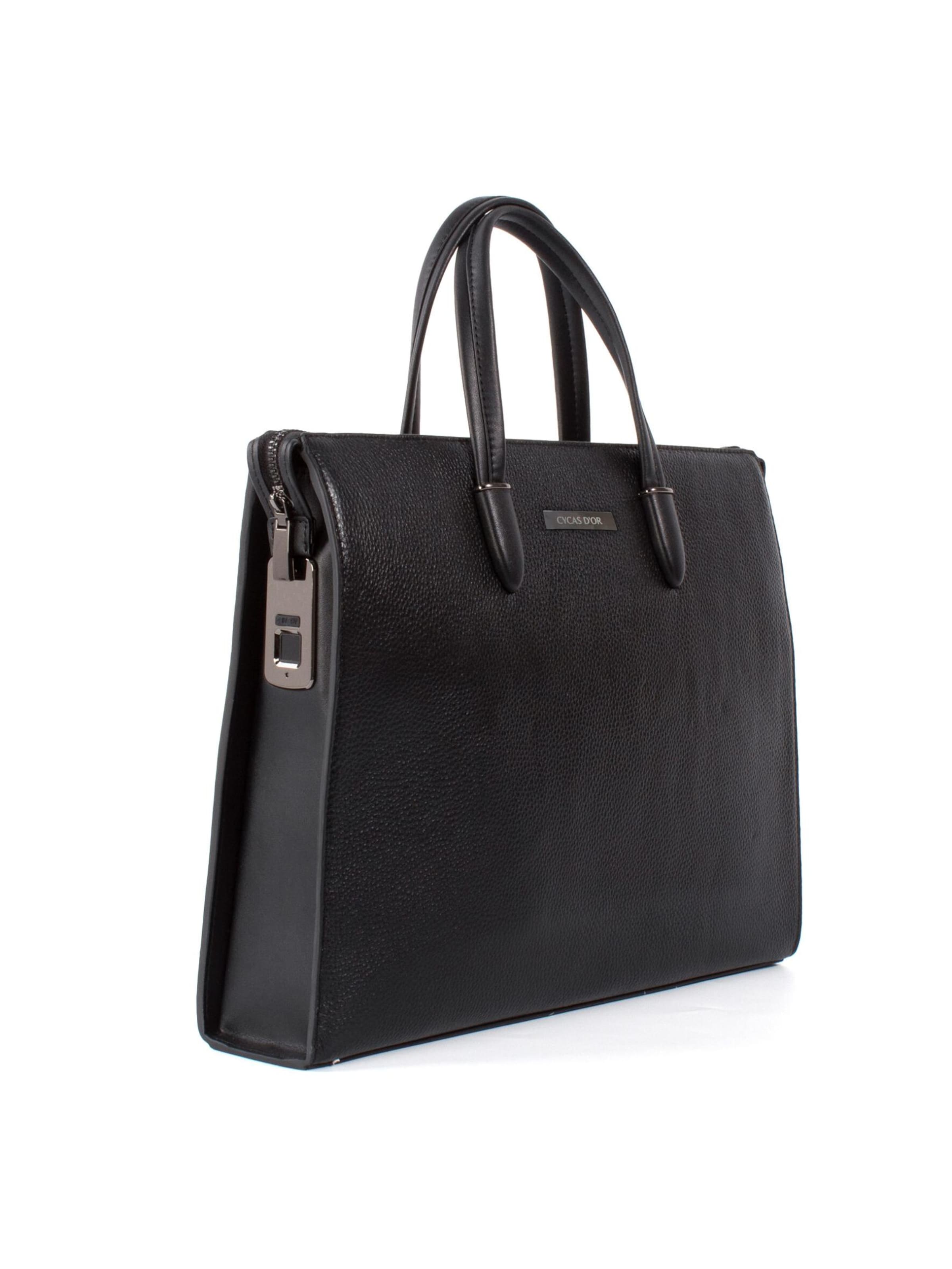 CYCAS D'OR - Maletín 'OBSIDIAN FINGERPRINT RECOGNITION' en negro: frente