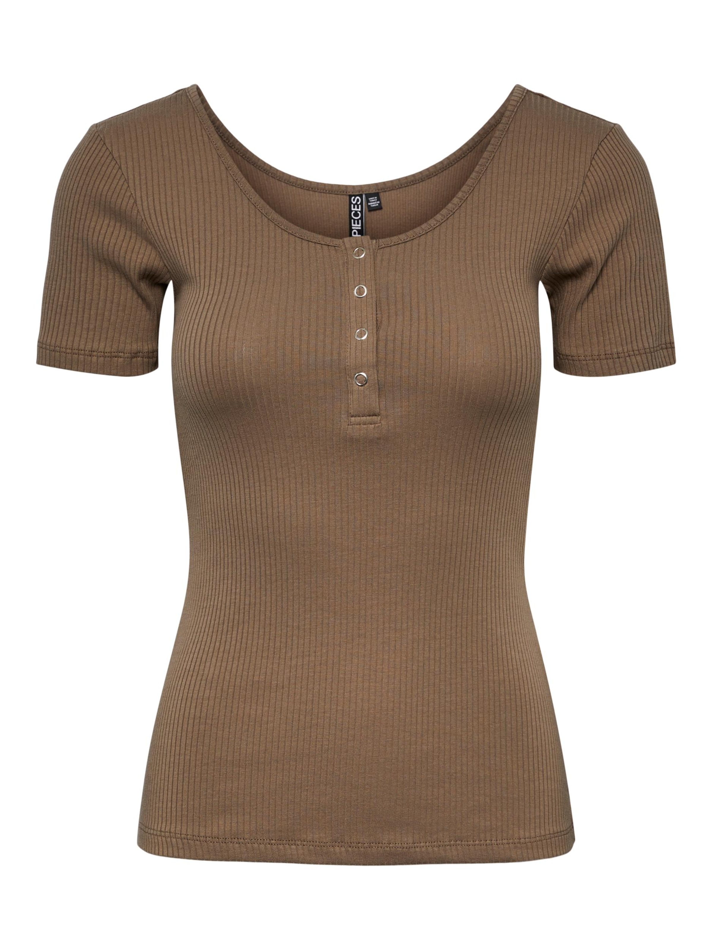 Frauen Shirts & Tops PIECES T-Shirt 'Kitte' in Mokka - EP28016