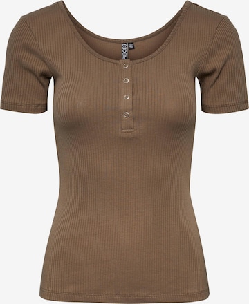 PIECES Shirt 'Kitte' in Brown: front