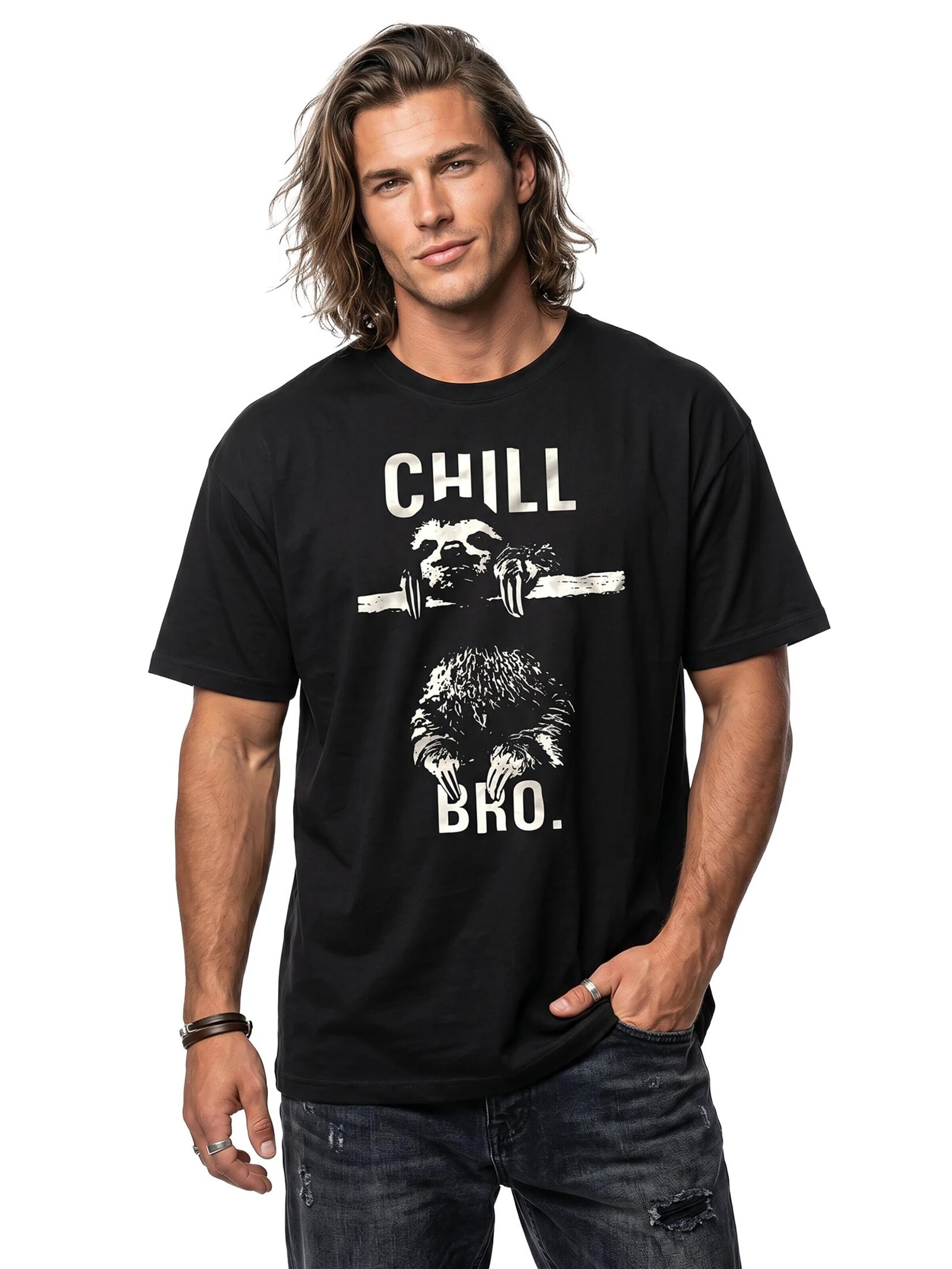 MAKAYA Shirt 'Chill Bro.' in Black