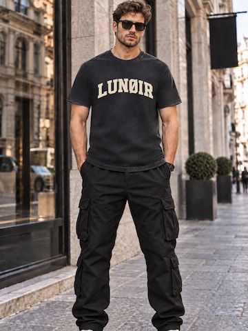 LUNØIR Studio Shirt 'Only Loyalty Rule' in Zwart