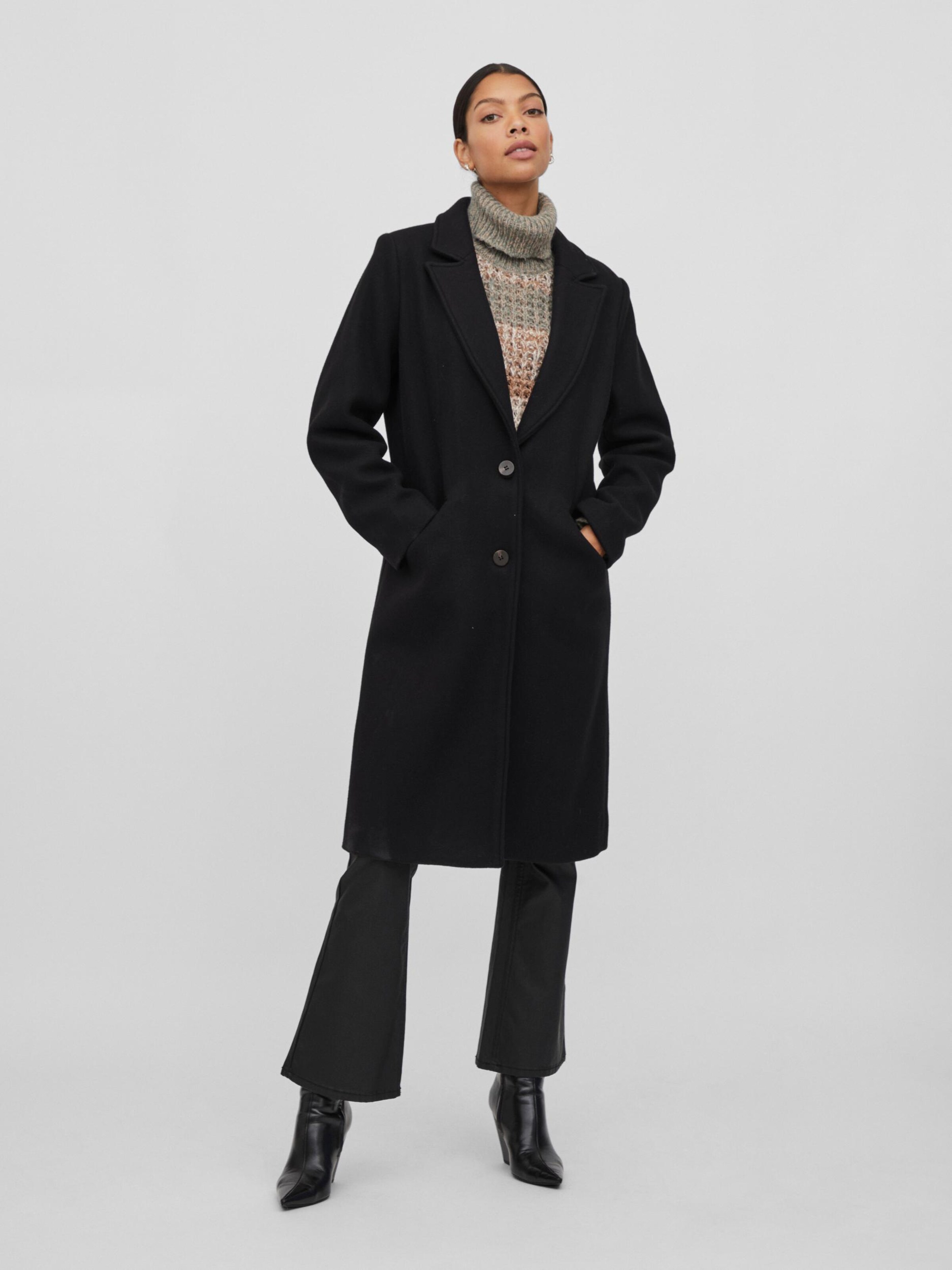 VILA Between Seasons Coat Valji in Black ABOUT YOU