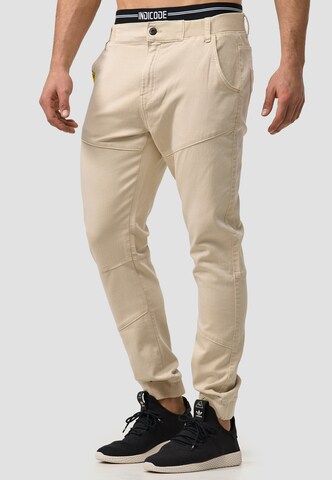 INDICODE JEANS Tapered Broek 'Zannes' in Beige