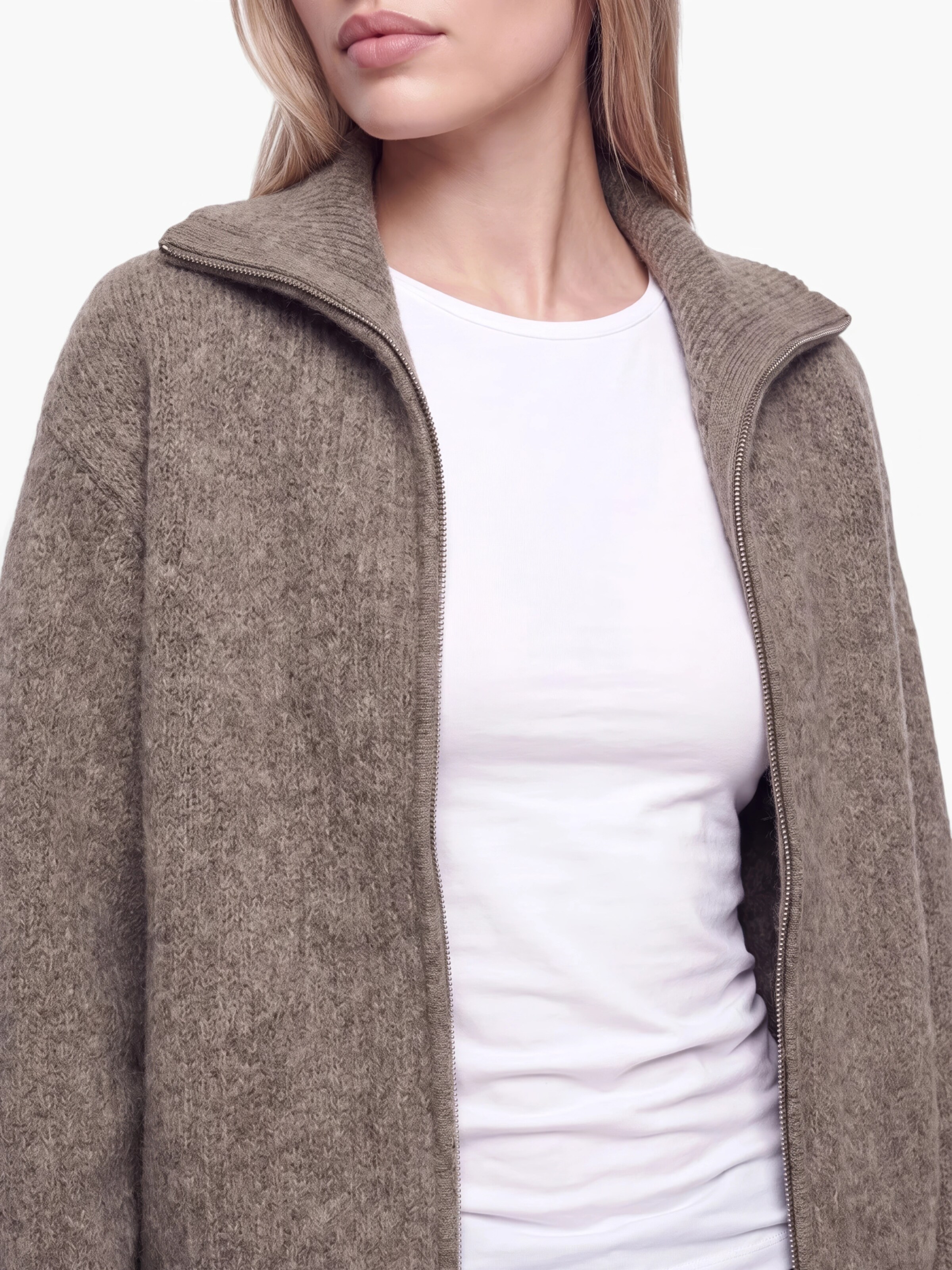 SELECTED Knit cardigan 'SLWGABRIELLA' in Grey