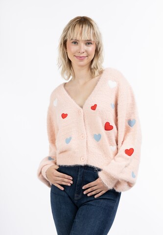 MYMO Knit cardigan in Pink: front