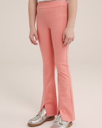 WE Fashion Flared Broek in Oranje