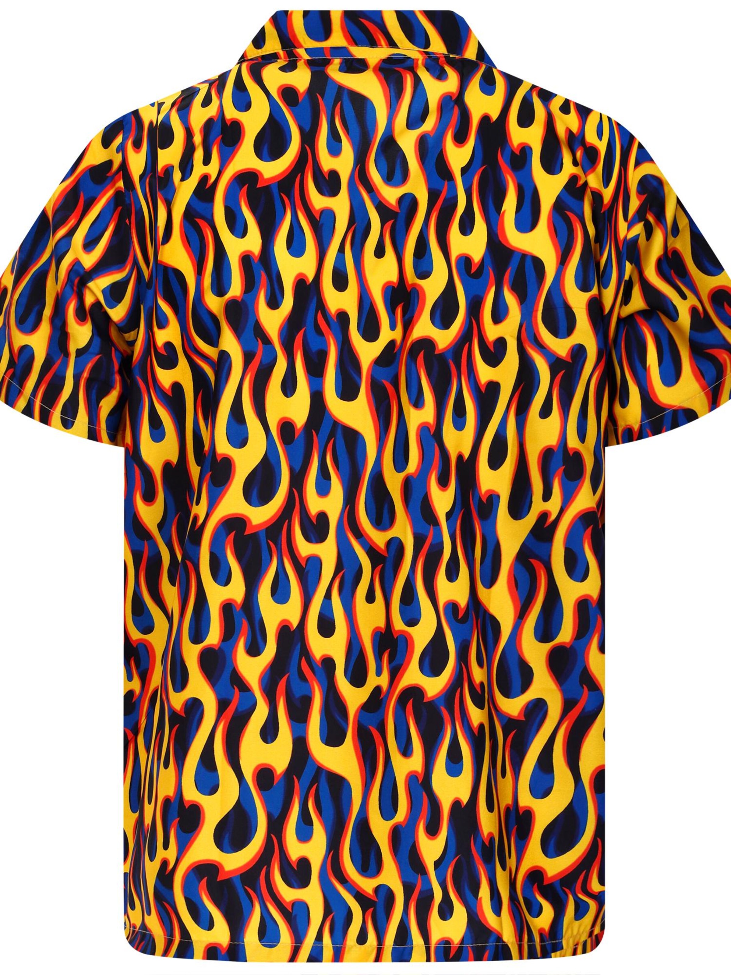King Kameha Shirt 'Flames Allover' in Yellow