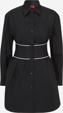 HUGO Sukienka koszulowa 'Kugima' w kolorze czarny: przód
