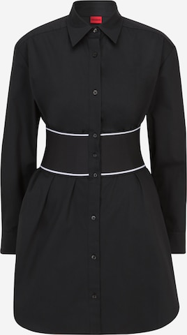 HUGO RedKošulja haljina 'Kugima' - crna boja: prednji dio