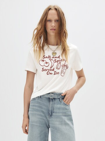 Pull&Bear Póló - fehér: elől