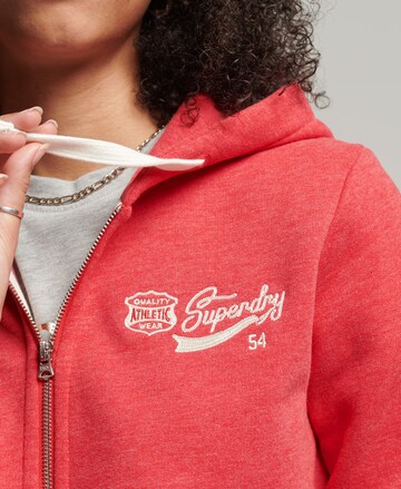 Superdry Zip-Up Hoodie 'Script' in Red