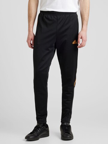 Effilé Pantalon de sport 'TIRO' ADIDAS SPORTSWEAR en noir : devant
