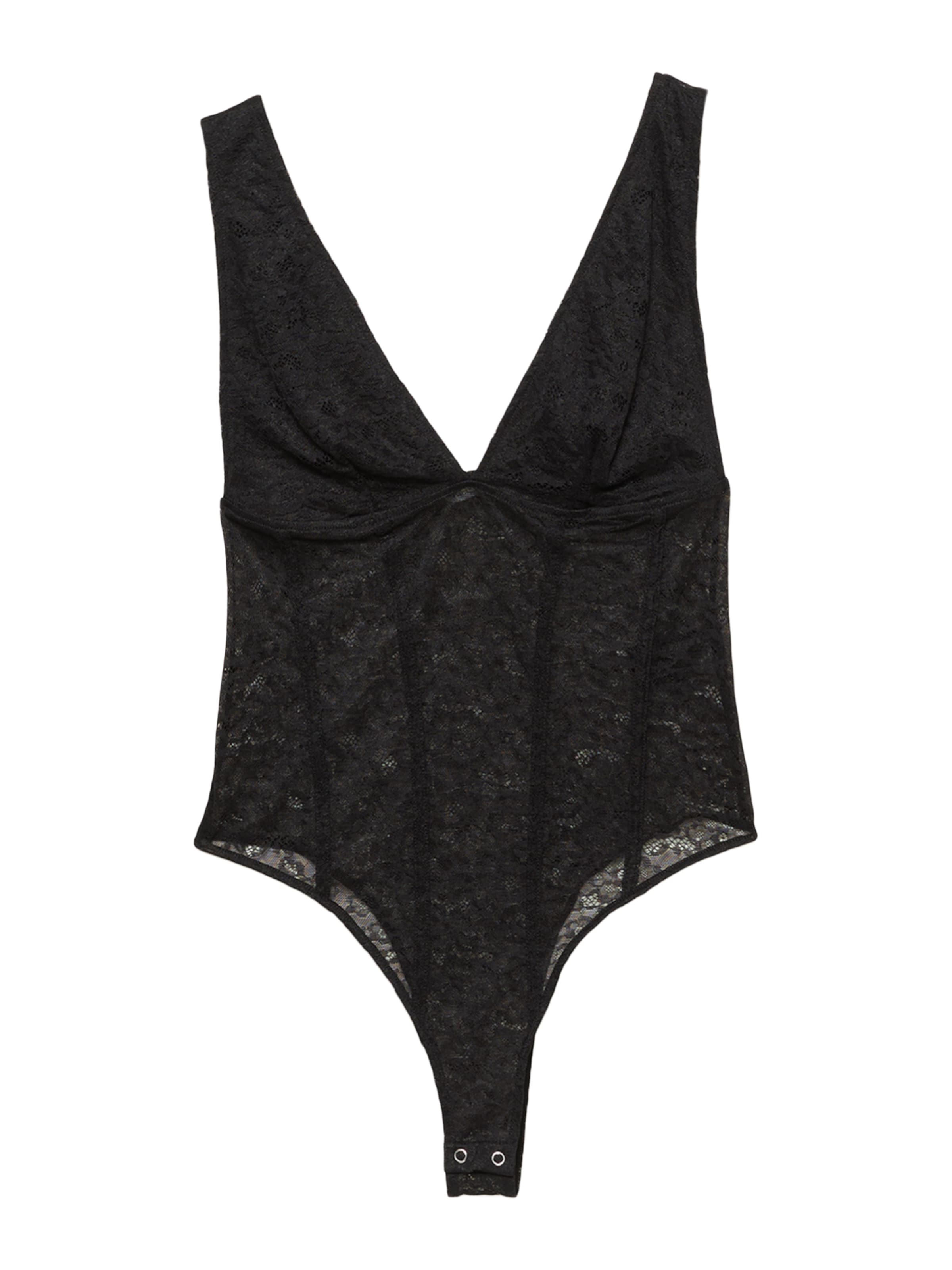 Pull&Bear Bodi majica | črna barva, Prikaz izdelka