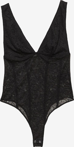 Pull&BearBodi majica - crna boja: prednji dio