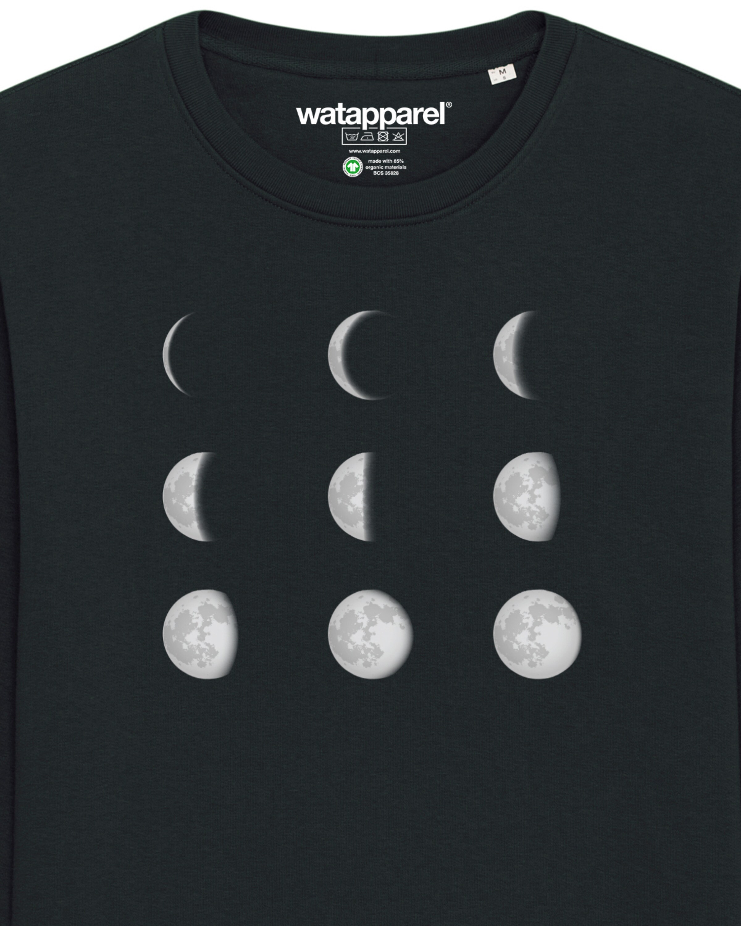 Watapparel Sweatshirt ' Moonphases ' in Schwarz