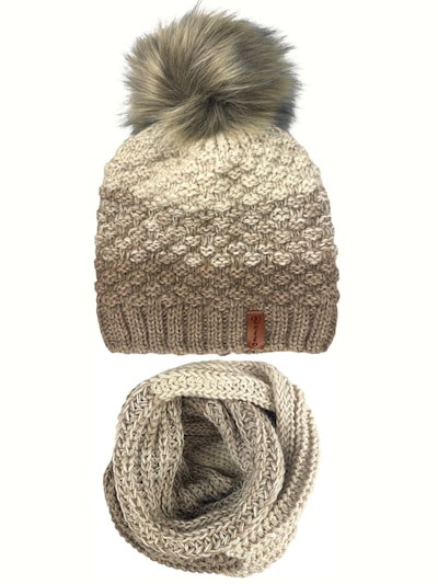 Kumixi Beanie 'Set: Mütze & Loop Schal' in Ecru, Item view