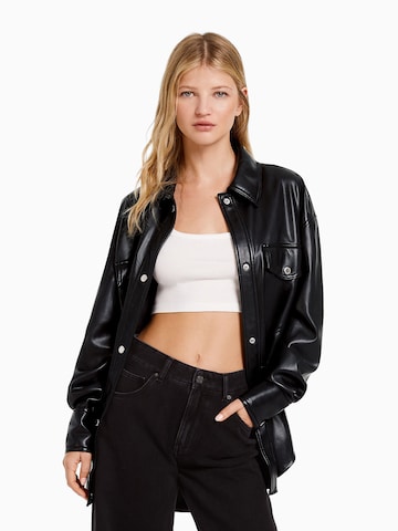 Bershka Between-season jacket in Black: front