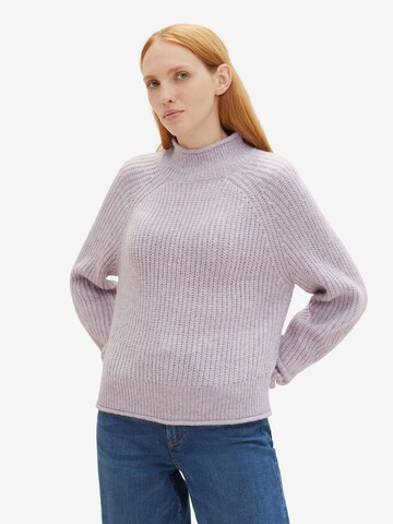 TOM TAILOR DENIM Sweater in Purple: front