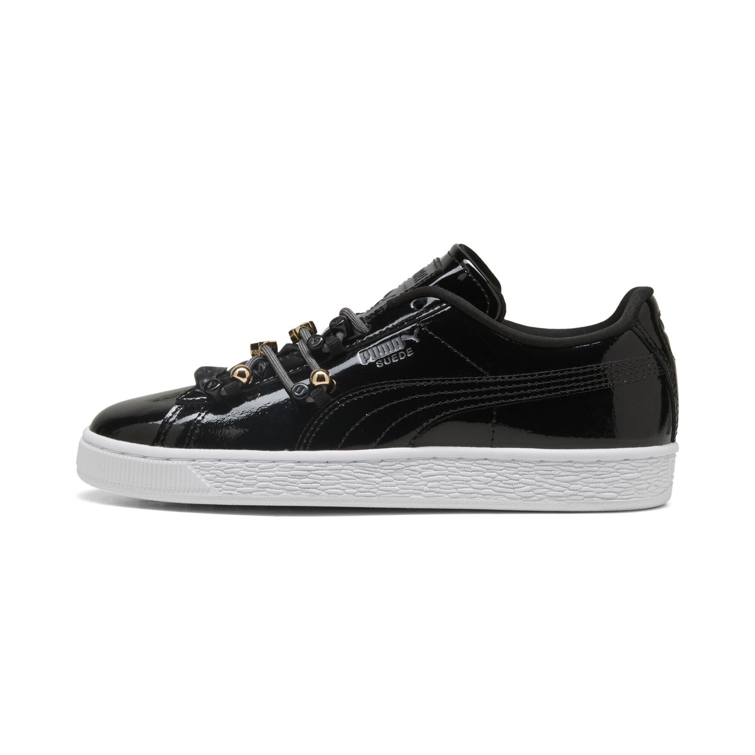 PUMA Platform trainers 'Suede Bloom Patent' in Black: front