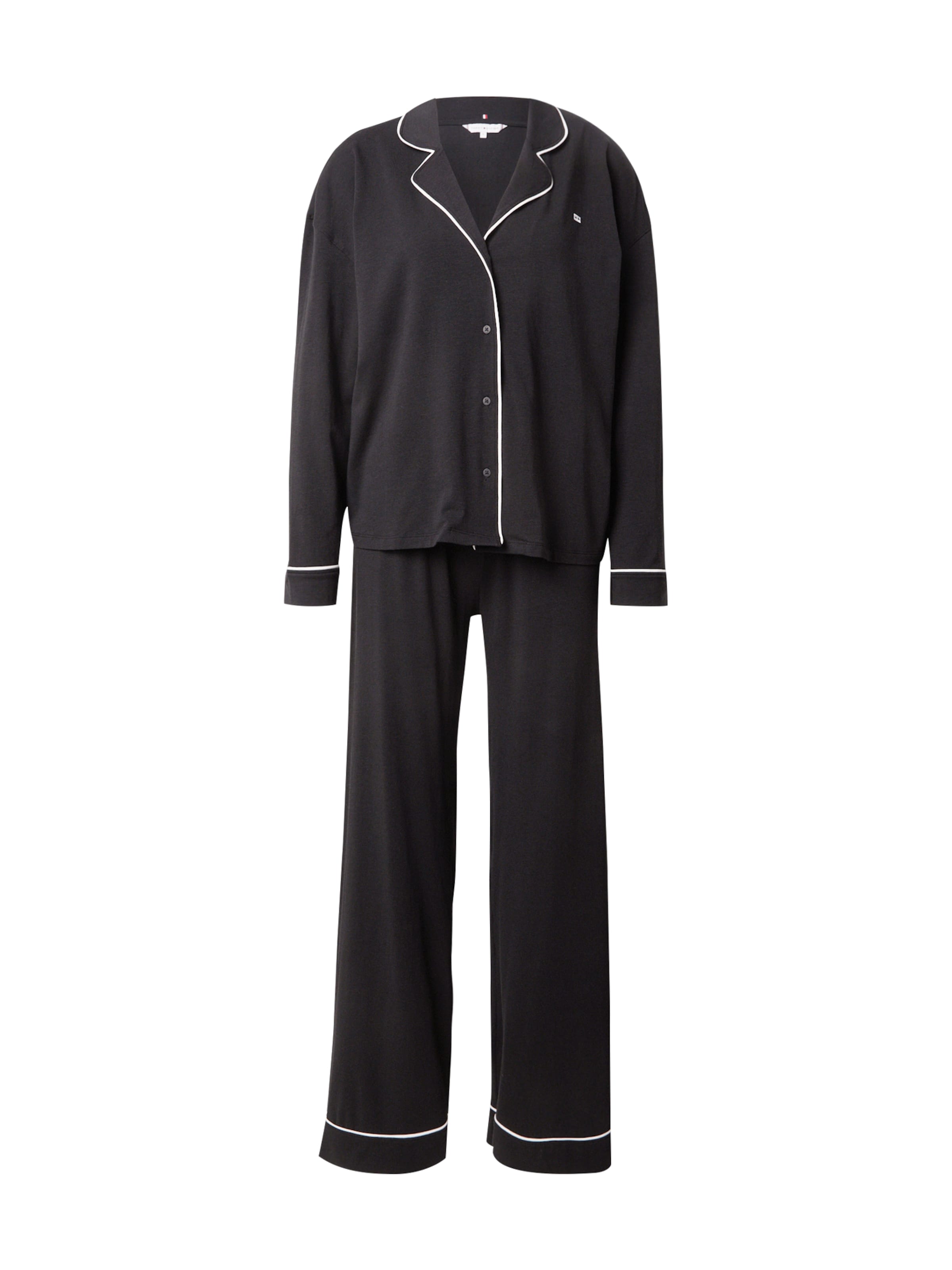 Pijama de la Tommy Hilfiger Underwear pe negru: față